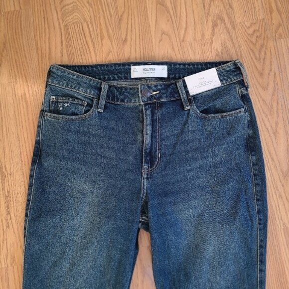 NEW NWT! HOLLISTER HIGH-RISE FLARE JEANS EMBROIDERED FLORALS STRETCH DENIM sz 31 - Picture 4 of 7